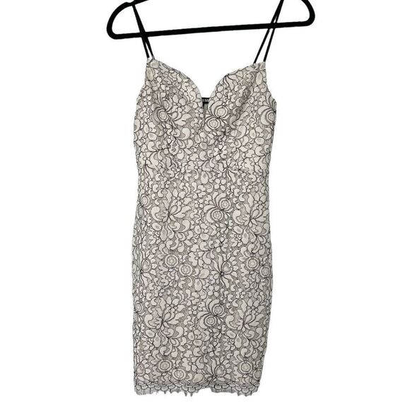 Express White Black‎ Lace Mini Dress Spaghetti Straps - Picture 1 of 9